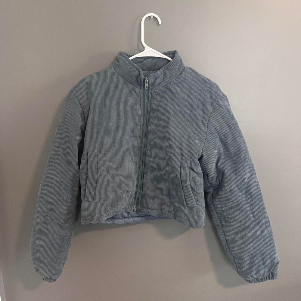 SHEIN Women's Grey and Blue Jacket